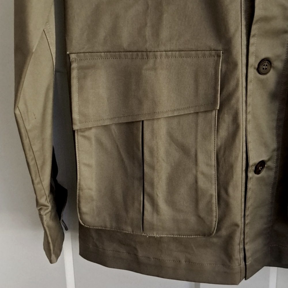 NWT Men's Cotton Lightweight Multi Pocket Jacket (Army Green) - Gentle Herd - Picture 10 of 13